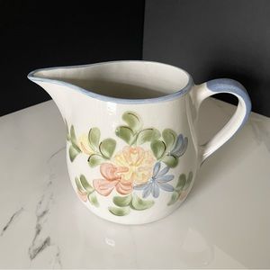Large Floral Pitcher by Louisville Stoneware